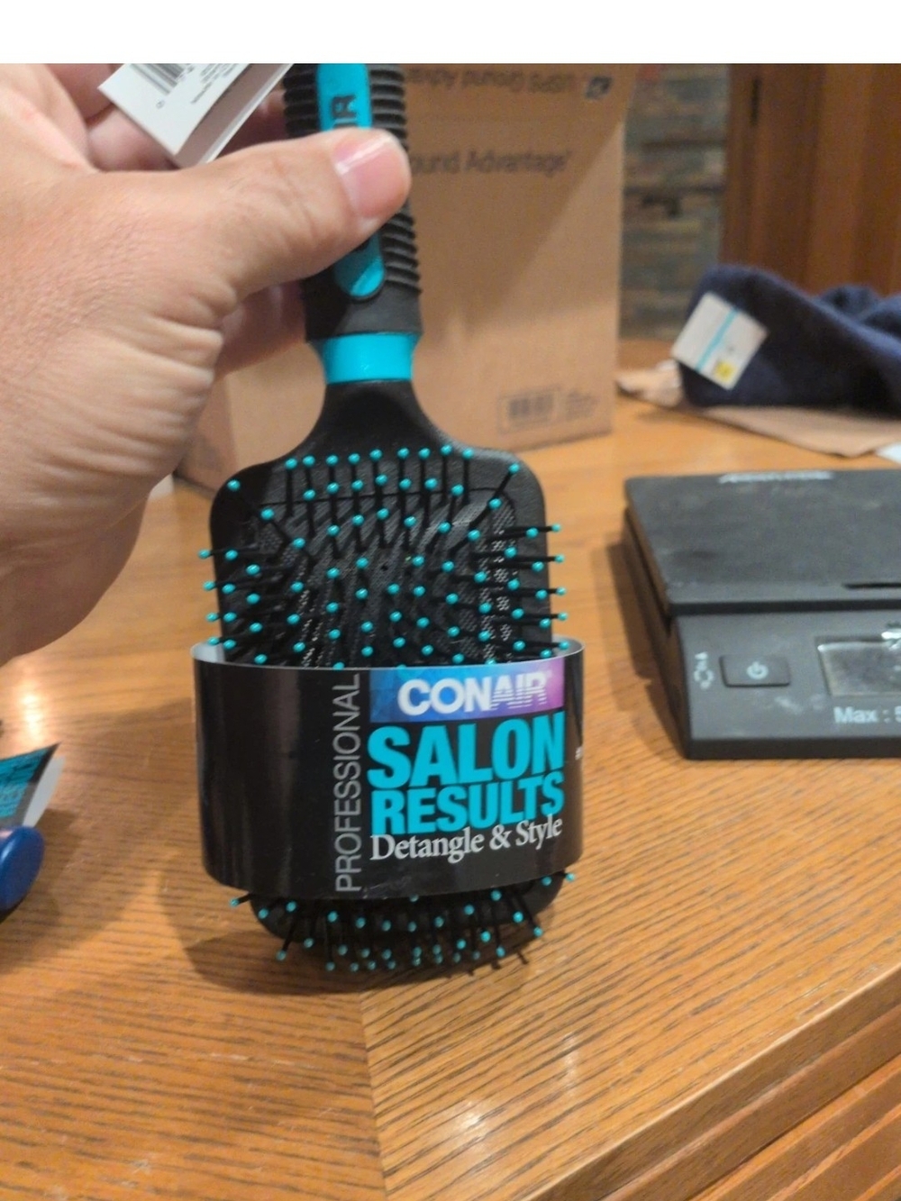 Salon Results Detangle & Style Paddle Brush - Black & Teal